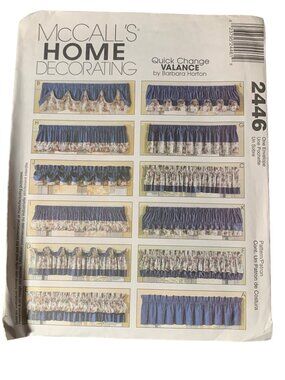 McCall's Home Decorating Quick Change Valance Pattern 2446 By Barbara Horton Unc